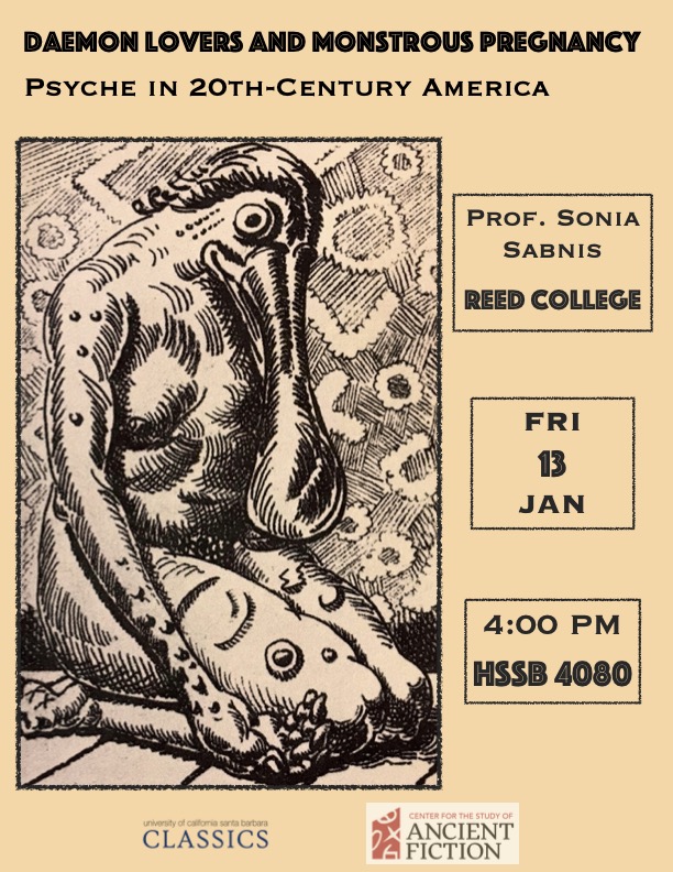 Sonia Sabnis (Reed College): "Daemon Lovers and Monstrous Pregnancy: Psyche in 20th Century America" @ HSSB 4080